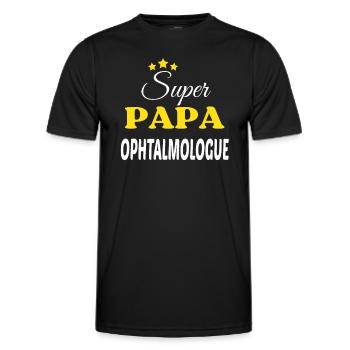 Super Papa OPHTALMOLOGUE ANNIVERSAIRE - T-shirt sport Homme - noir - Devant - AI Model Male 178 dark (178cm)