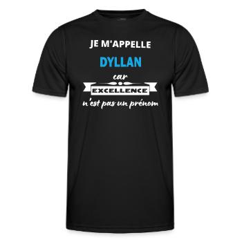 Je m'appelle excellence Dyllan - T-shirt sport Homme - noir - Devant - AI Model Male 178 dark (178cm)