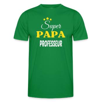 Super Papa PROFESSEUR ANNIVERSAIRE - T-shirt sport Homme - vert - Devant - AI Model Male 178 dark (178cm)