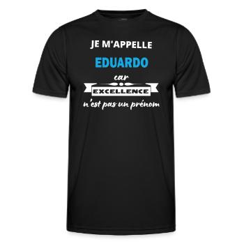 Je m'appelle excellence Eduardo - T-shirt sport Homme - noir - Devant - AI Model Male 178 dark (178cm)