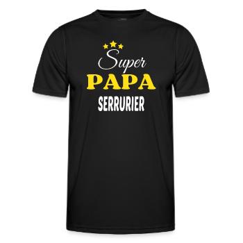 Super Papa SERRURIER ANNIVERSAIRE - T-shirt sport Homme - noir - Devant - AI Model Male 178 dark (178cm)