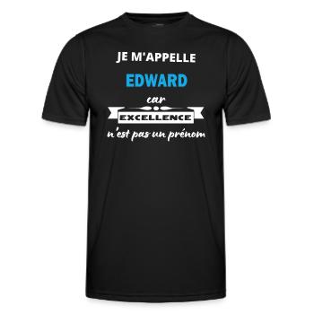 Je m'appelle excellence Edward - T-shirt sport Homme - noir - Devant - AI Model Male 178 dark (178cm)