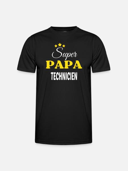 Super Papa TECHNICIEN ANNIVERSAIRE - T-shirt sport Homme - noir