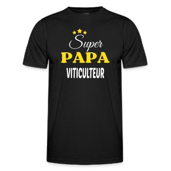 Super Papa VITICULTEUR ANNIVERSAIRE - T-shirt sport Homme - noir - Devant - AI Model Male 178 dark (178cm)