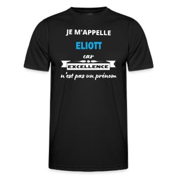 Je m'appelle excellence Eliott - T-shirt sport Homme - noir - Devant - AI Model Male 178 dark (178cm)