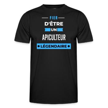 Fier d'être un légendaire APICULTEUR HUMOUR - T-shirt sport Homme - noir - Devant - AI Model Male 178 dark (178cm)