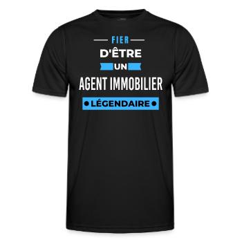 Fier d'être un légendaire AGENT IMMOBILIER HUMOUR - T-shirt sport Homme - noir - Devant - AI Model Male 178 dark (178cm)