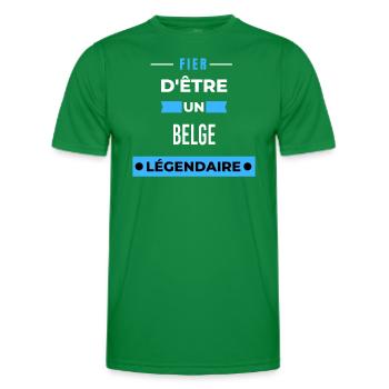 Fier d'être un légendaire BELGE HUMOUR - T-shirt sport Homme - vert - Devant - AI Model Male 178 dark (178cm)