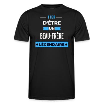 Fier d'être un légendaire BEAU-FRÈRE HUMOUR - T-shirt sport Homme - noir - Devant - AI Model Male 178 dark (178cm)