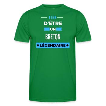 Fier d'être un légendaire BRETON HUMOUR - T-shirt sport Homme - vert - Devant - AI Model Male 178 dark (178cm)