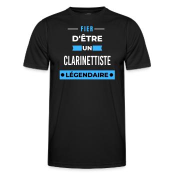 Fier d'être un légendaire CLARINETTISTE HUMOUR - T-shirt sport Homme - noir - Devant - AI Model Male 178 dark (178cm)