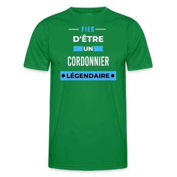 Fier d'être un légendaire CORDONNIER HUMOUR - T-shirt sport Homme - vert - Devant - AI Model Male 178 dark (178cm)
