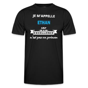 Je m'appelle excellence Ethan - T-shirt sport Homme - noir - Devant - AI Model Male 178 dark (178cm)