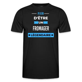 Fier d'être un légendaire FROMAGER HUMOUR - T-shirt sport Homme - noir - Devant - AI Model Male 178 dark (178cm)