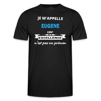 Je m'appelle excellence Eugene - T-shirt sport Homme - noir - Devant - AI Model Male 178 dark (178cm)