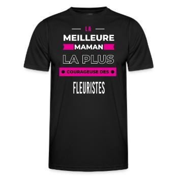 La meilleure maman plus courageuse des fleuristes - T-shirt sport Homme - noir - Devant - AI Model Male 178 dark (178cm)