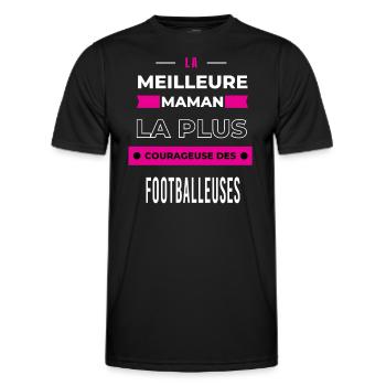 La meilleure maman courageuse des footballeuses - T-shirt sport Homme - noir - Devant - AI Model Male 178 dark (178cm)
