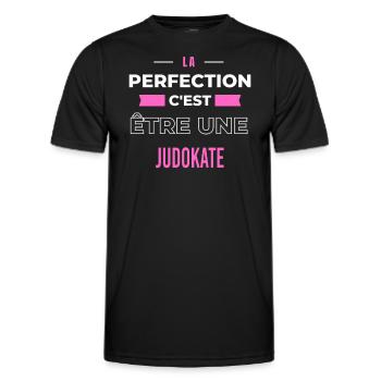 La perfection, c'est être une judokate - T-shirt sport Homme - noir - Devant - AI Model Male 178 dark (178cm)
