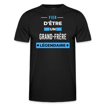 Fier d'être un légendaire GRAND-FRÈRE HUMOUR - T-shirt sport Homme - noir - Devant - AI Model Male 178 dark (178cm)