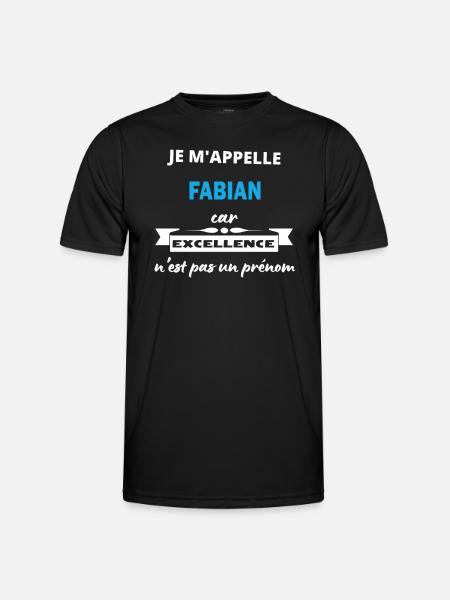 Je m'appelle excellence Fabian - T-shirt sport Homme - noir