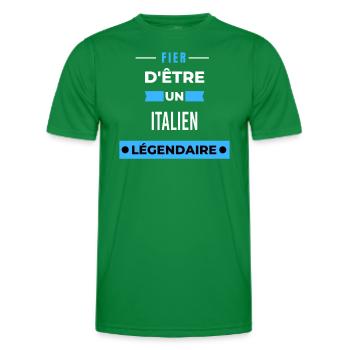 Fier d'être un légendaire ITALIEN HUMOUR - T-shirt sport Homme - vert - Devant - AI Model Male 178 dark (178cm)