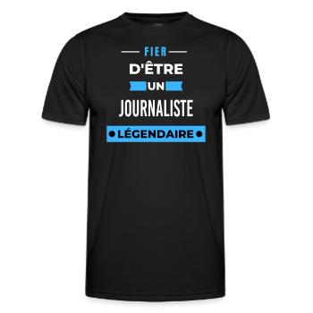 Fier d'être un légendaire JOURNALISTE HUMOUR - T-shirt sport Homme - noir - Devant - AI Model Male 178 dark (178cm)