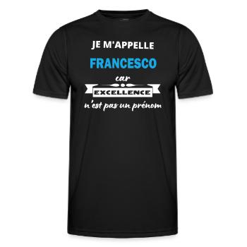 Je m'appelle excellence Francesco - T-shirt sport Homme - noir - Devant - AI Model Male 178 dark (178cm)