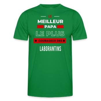 Le meilleur papa,le plus courageux des Laborantins - T-shirt sport Homme - vert - Devant - AI Model Male 178 dark (178cm)