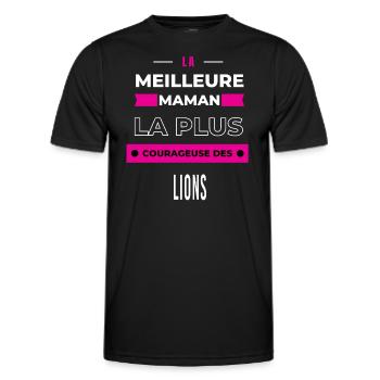La meilleure maman plus courageuse des lions - T-shirt sport Homme - noir - Devant - AI Model Male 178 dark (178cm)