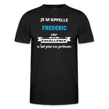 Je m'appelle excellence Frederic - T-shirt sport Homme - noir - Devant - AI Model Male 178 dark (178cm)