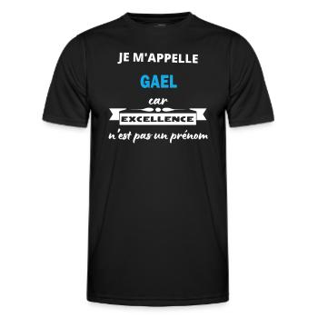 Je m'appelle excellence Gael - T-shirt sport Homme - noir - Devant - AI Model Male 178 dark (178cm)