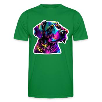Chien - T-shirt sport Homme - vert - Devant - AI Model Male 178 dark (178cm)