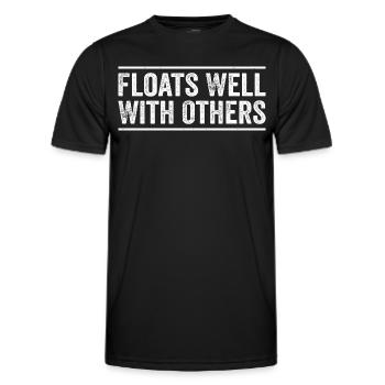 Summer River Floats Well With Others Float Trip - Men's Functional T-Shirt - black - Front - AI Model Male 178 dark (178cm)