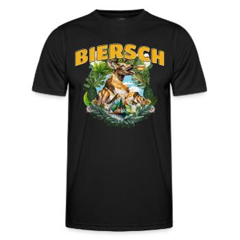 Biersch der Bier Hirsch ruft - Männer Funktions-T-Shirt - Schwarz - Vorne - AI Model Male 178 dark (178cm)