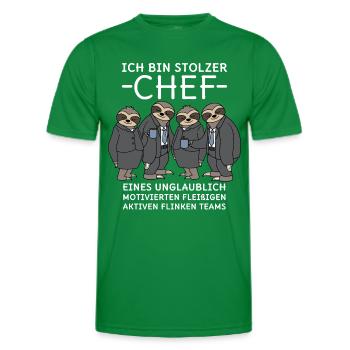 Unglaublich fleißiges Team Faultiere Stolzer Chef - Männer Funktions-T-Shirt - Kelly Green - Vorne - AI Model Male 178 dark (178cm)