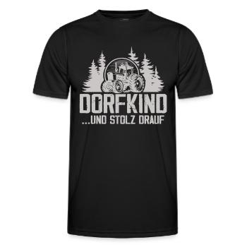 Dorfkind Und Stolz Drauf - Männer Funktions-T-Shirt - Schwarz - Vorne - AI Model Male 178 dark (178cm)