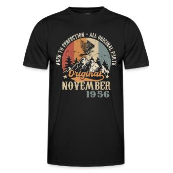 Birthday in November 1956 - November 1956 - Männer Funktions-T-Shirt - Schwarz - Vorne - AI Model Male 178 dark (178cm)