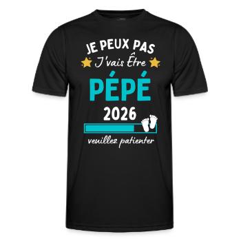 Je peux Pépé en 2026 Cadeau Futur Papy - T-shirt sport Homme - noir - Devant - AI Model Male 178 dark (178cm)