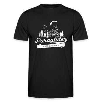 Gleitschirmfliegen - Männer Funktions-T-Shirt - Schwarz - Vorne - AI Model Male 178 dark (178cm)