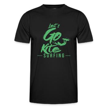 Kiting - Men's Functional T-Shirt - black - Front - AI Model Male 178 dark (178cm)
