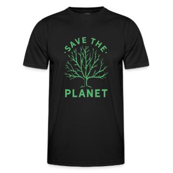 Climat L’environnement sauver le réchauffement climatique Changement climatique - T-shirt sport Homme - noir - Devant - AI Model Male 178 dark (178cm)