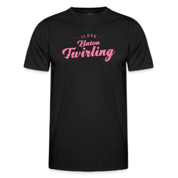 Sport Rod Turning Bar Turning Baton Twirling - Men's Functional T-Shirt - black - Front - AI Model Male 178 dark (178cm)