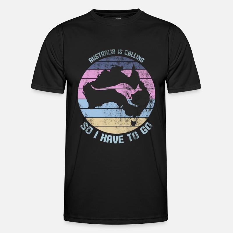 Australia Gets Travel Backpacker - Men's Functional T-Shirt - black
