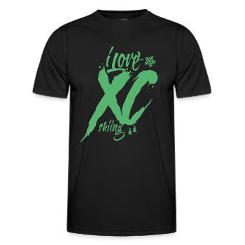 Cross-country skiing Cross-country skiing skiing Skating Cross-country skiers - Men's Functional T-Shirt - black - Front - AI Model Male 178 dark (178cm)