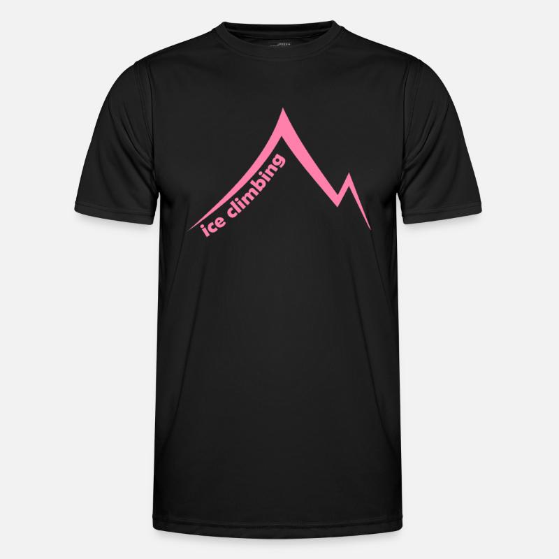 Eispickel Eisklettern Eiskletterer Eiswand Berg - Männer Funktions-T-Shirt - Schwarz