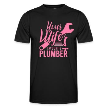 Team plumber plumbing plumber plumber - Men's Functional T-Shirt - black - Front - AI Model Male 178 dark (178cm)