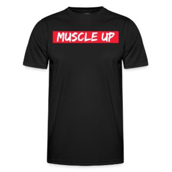 Muscle Up! Fitness Bodyweight Gym Motivation - Men's Functional T-Shirt - black - Front - AI Model Male 178 dark (178cm)