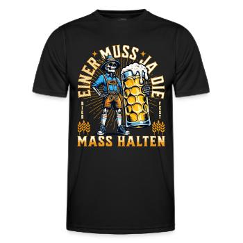 EINER MUSS JA DIE MASS HALTEN - Männer Funktions-T-Shirt - Schwarz - Vorne - AI Model Male 178 dark (178cm)