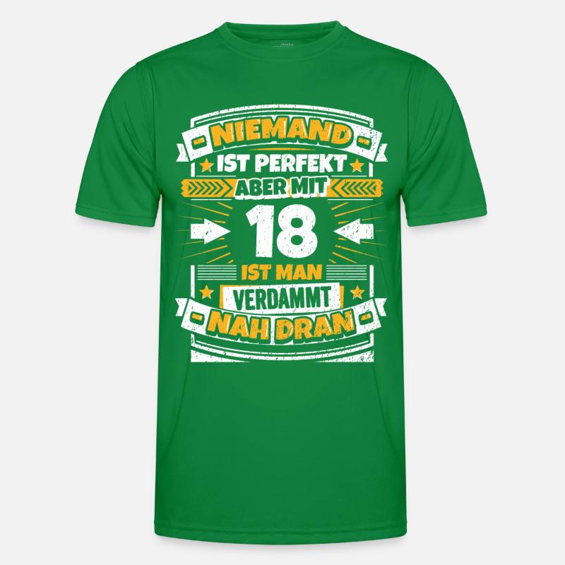 Lustiger Spruch 18. Geburtstag Männer Funktions-T-Shirt
