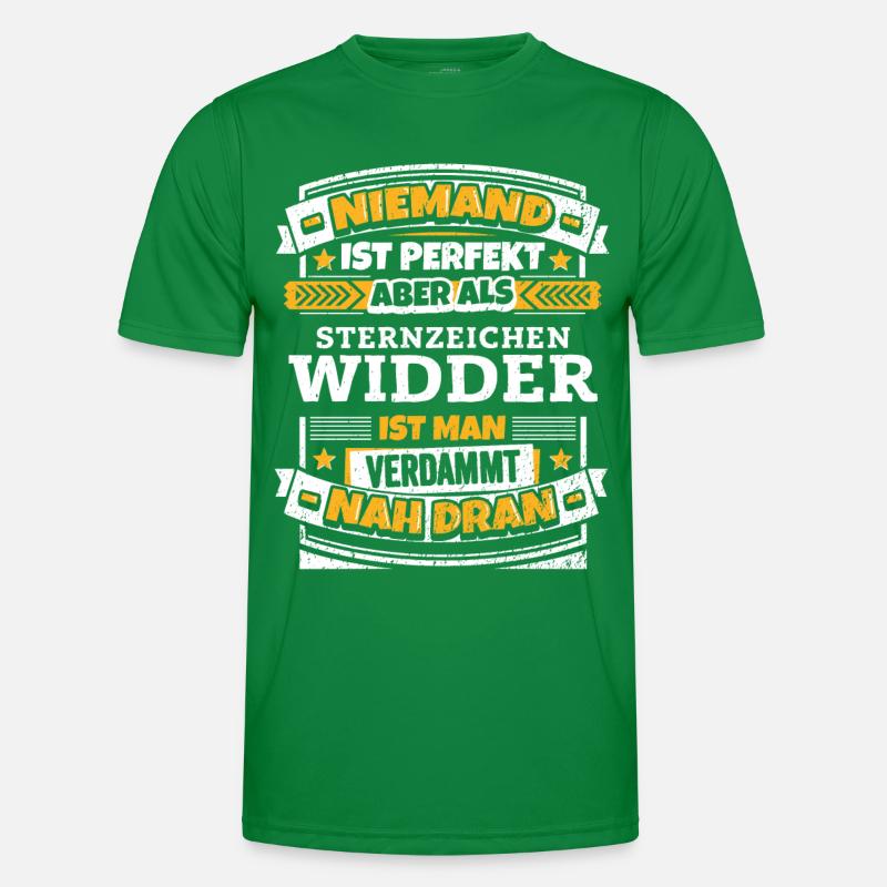Lustiger Sternzeichen Widder Spruch Männer Funktions-T-Shirt